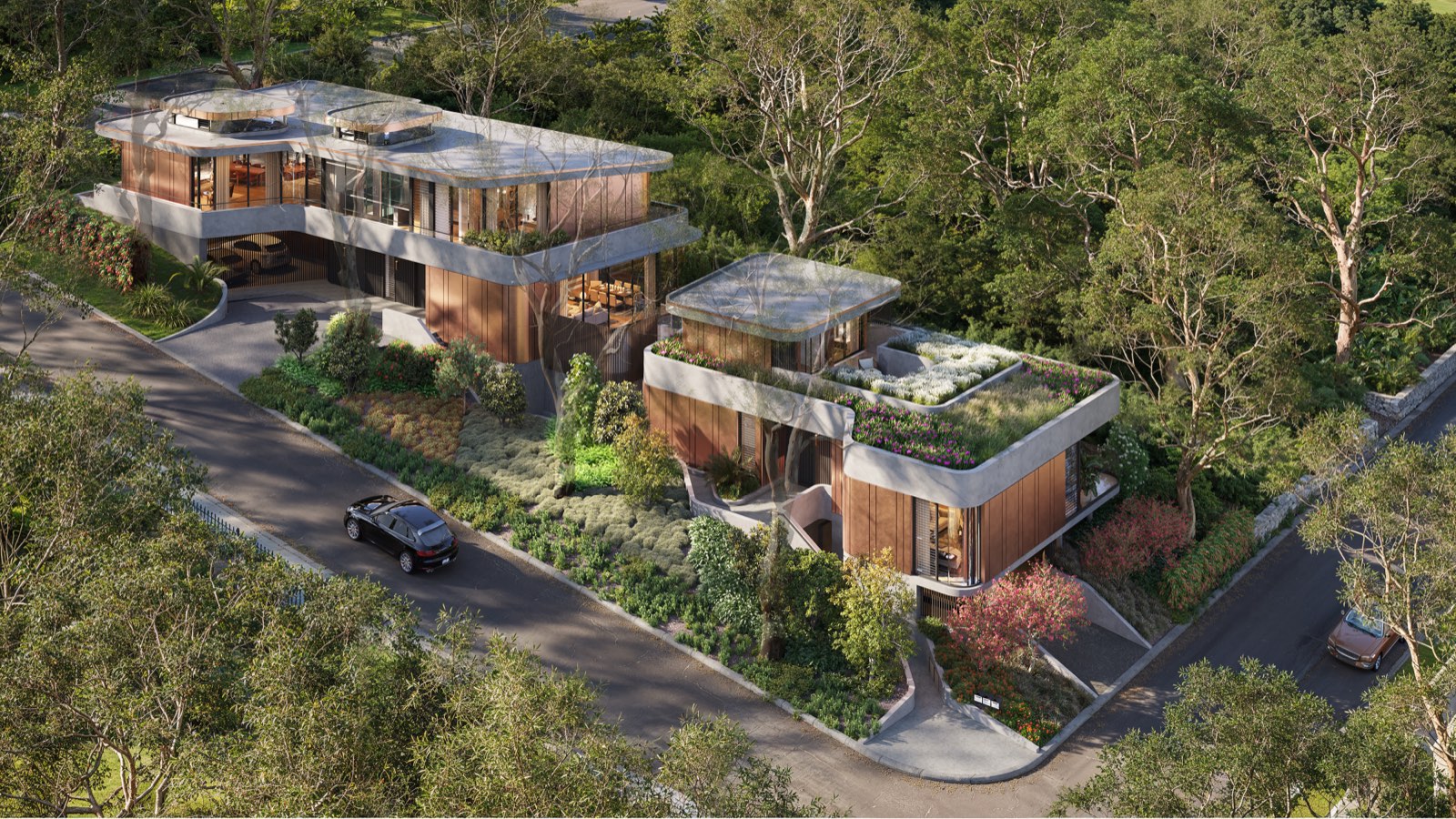 Boutique residential development nestled among established trees
